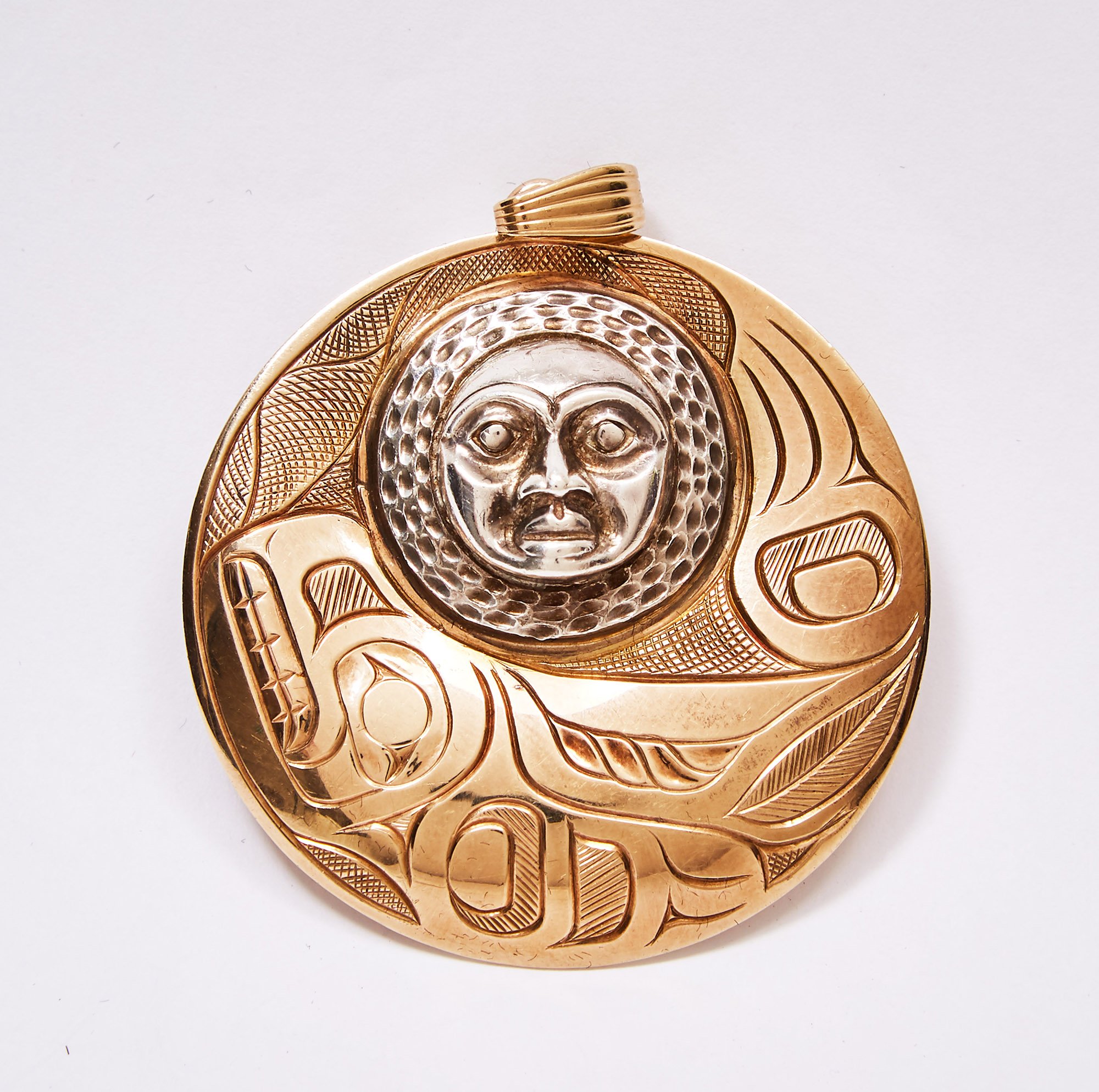 Moon/Seal Pendant; Moon Earrings by Joseph Franklin Jack