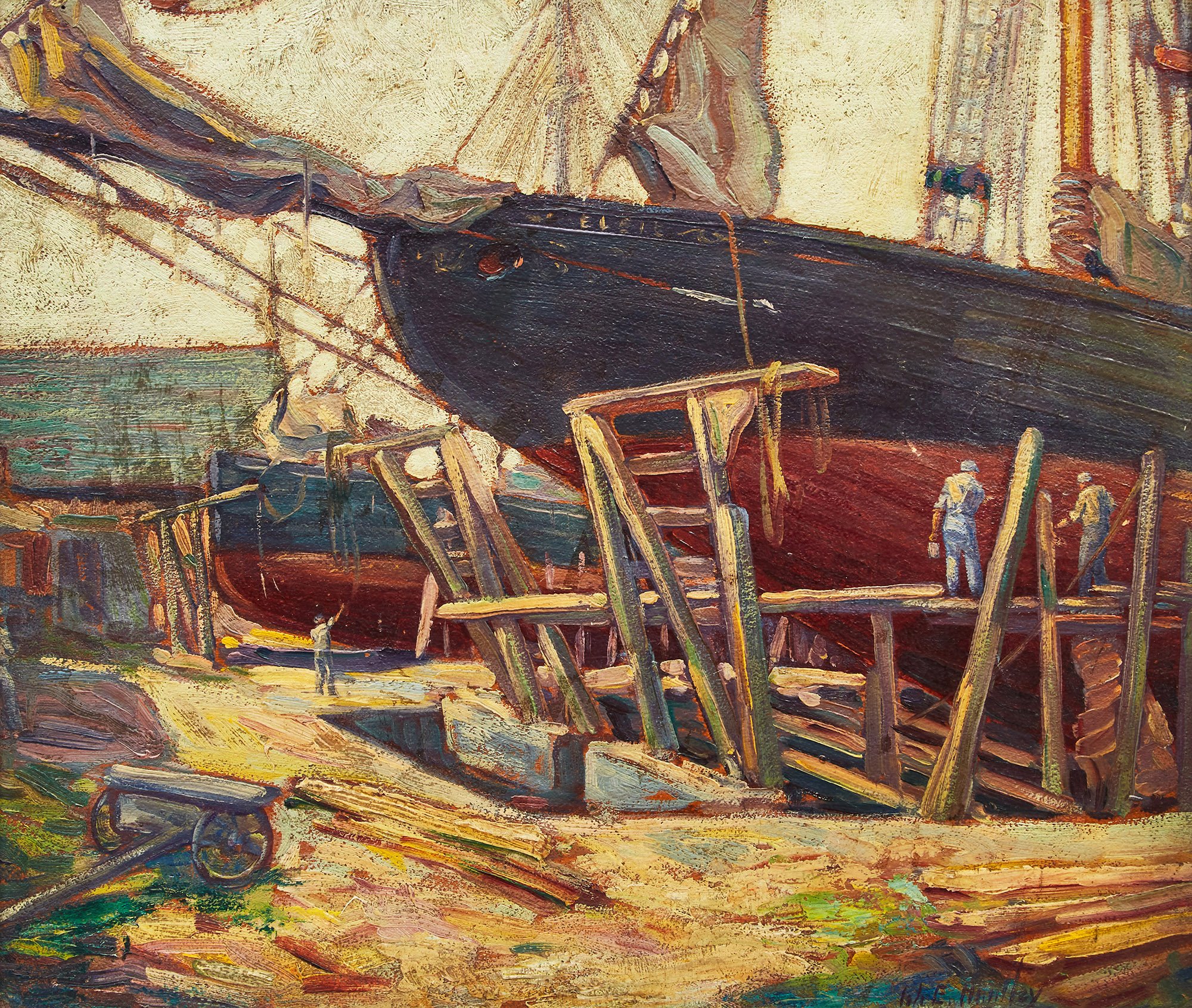 Schooner Elsie by Walter Edwin Huntley