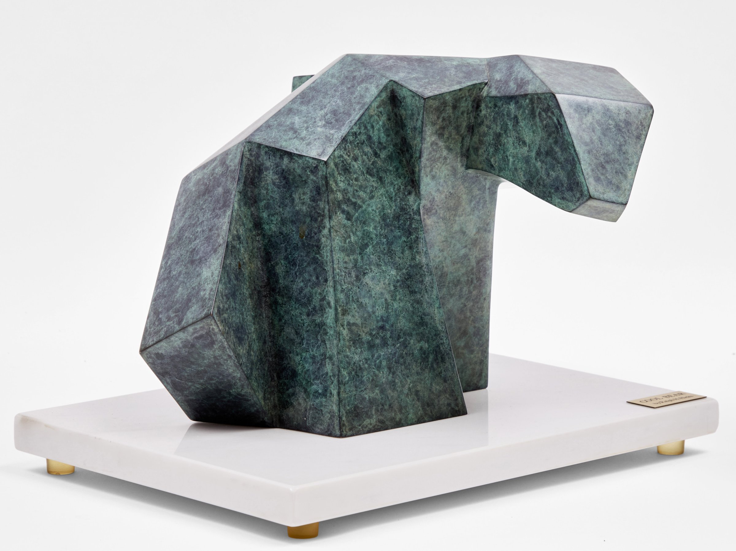 Ralph H. Hicks, Cool Bear, cast bronze on marble base - view 3