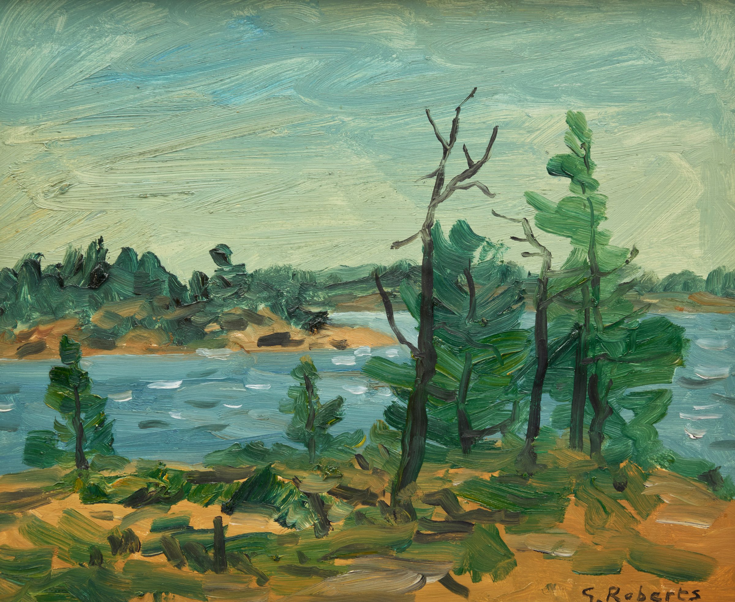 Trees at Edge of Island, Georgian Bay by William Goodridge Roberts