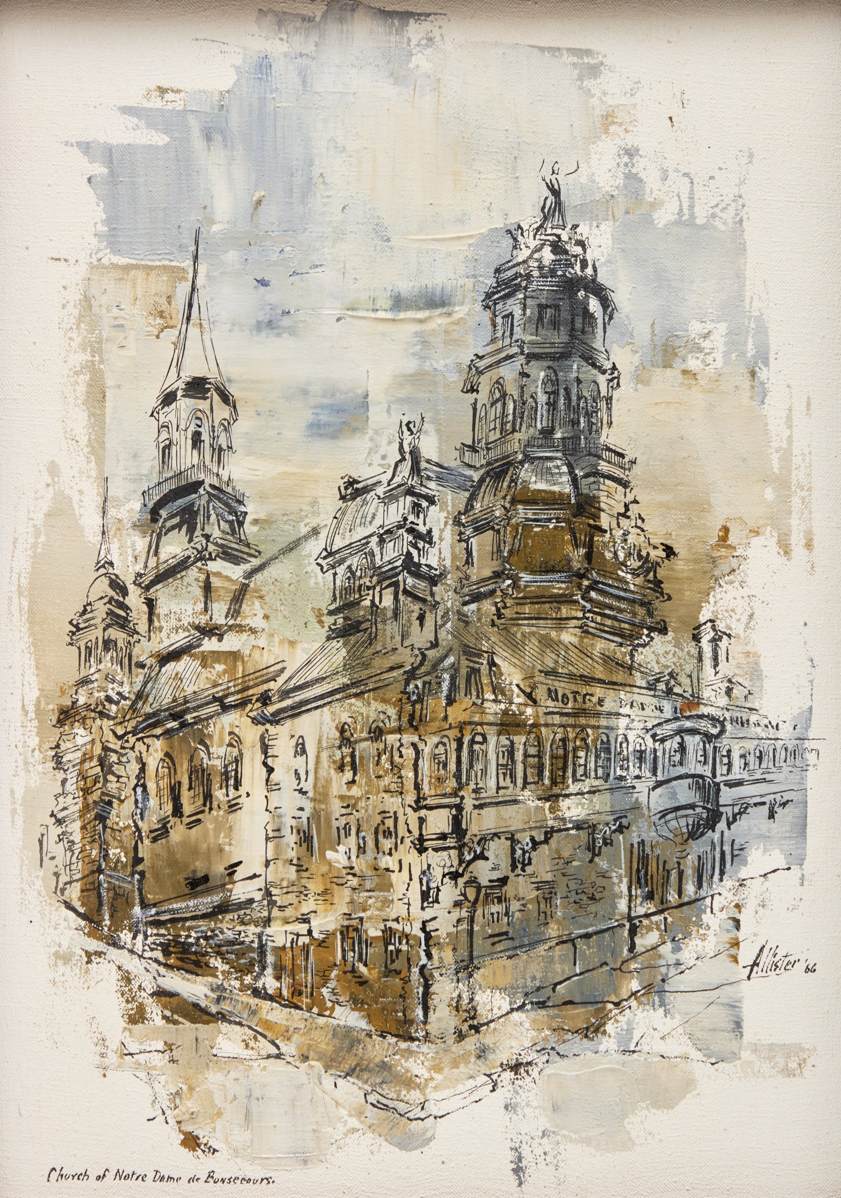 Rue de Lanaudiere, Montreal; Church of Notre Dame de Bonsecours by William Allister