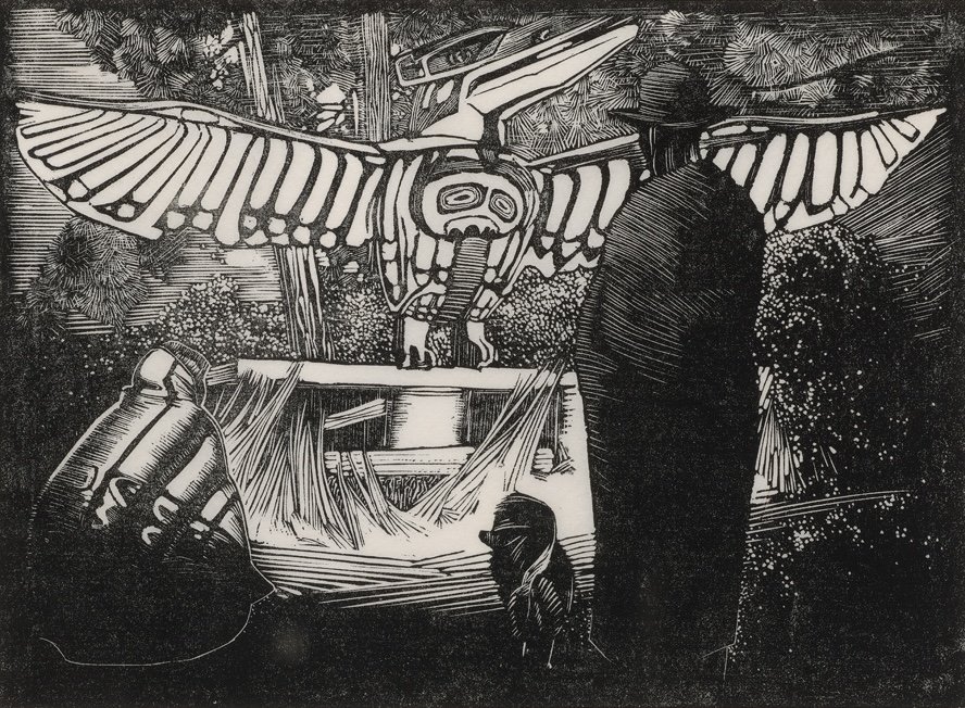 Thunderbird Alert Bay; House of the Gulls. Karlukwees by Walter Joseph Phillips