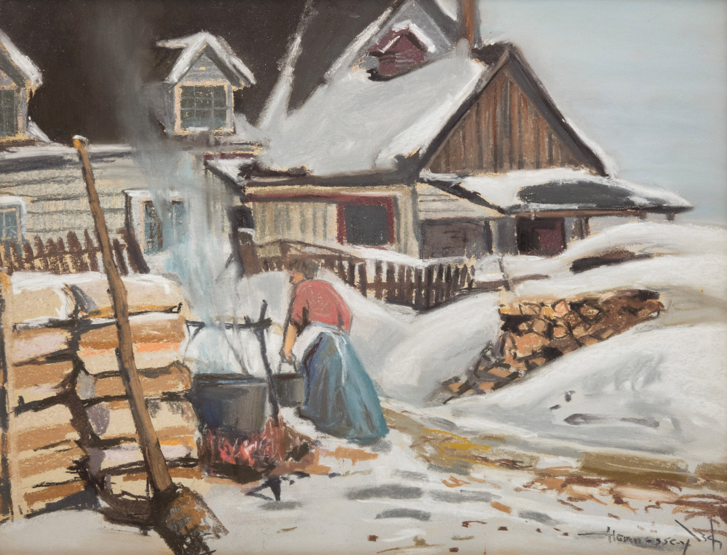 Quebec Farmhouse in Winter by Frank Charles Hennessey