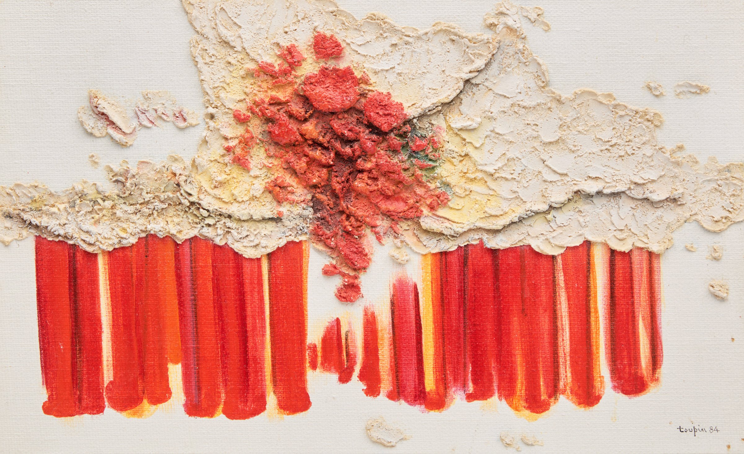 L'oiseau de feu; Abstraction en blanc by Fernand Toupin