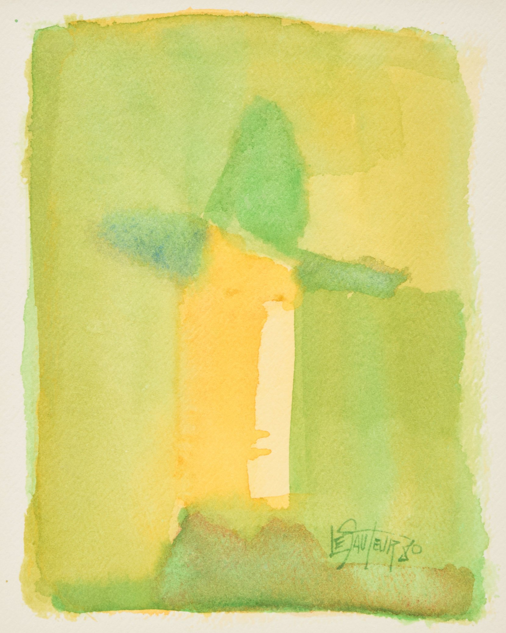Man with Green Hat by Claude Le Sauteur