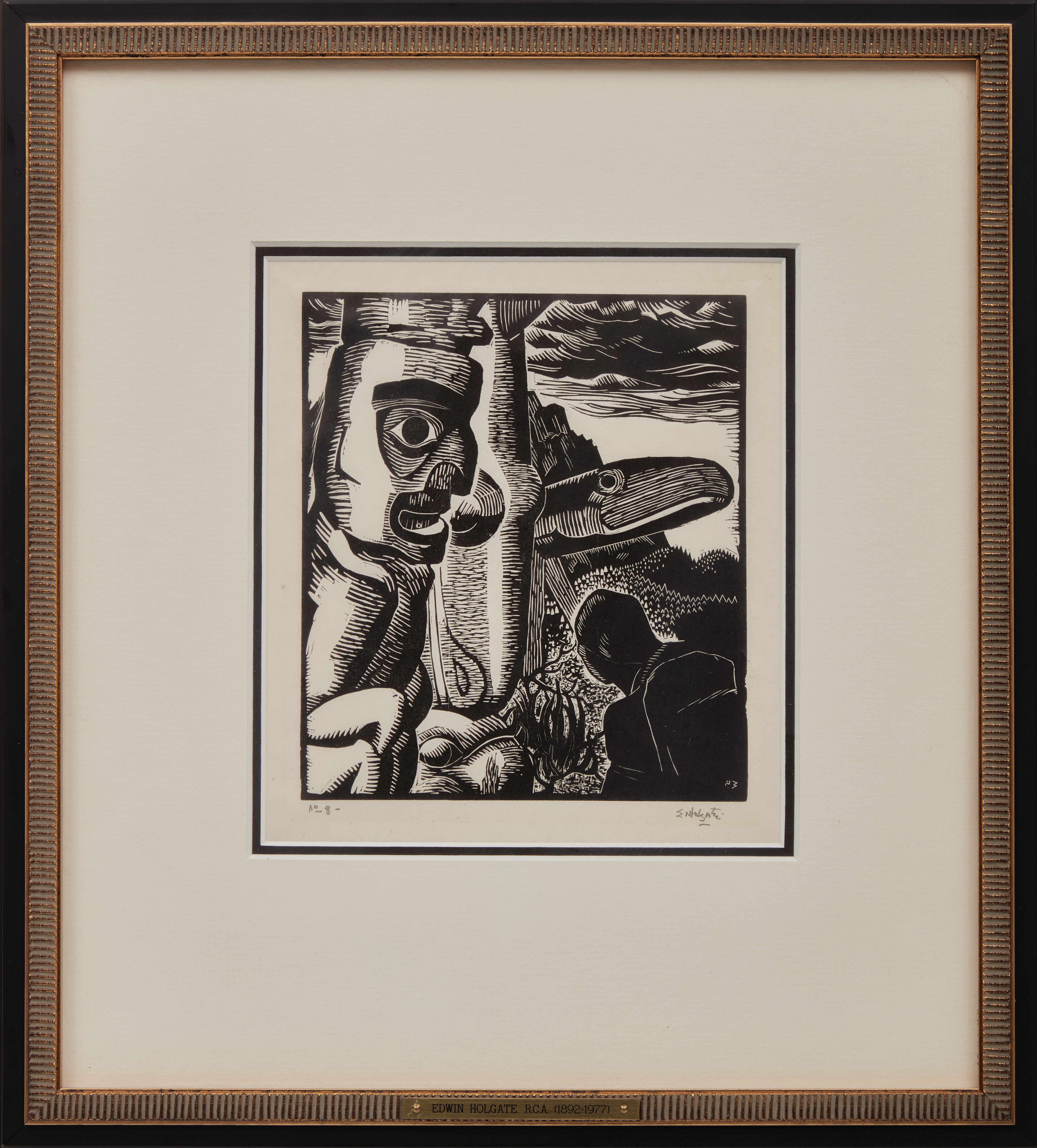 Edwin Headley Holgate, Totem Poles, no. 3, wood engraving, 1926 - view 2