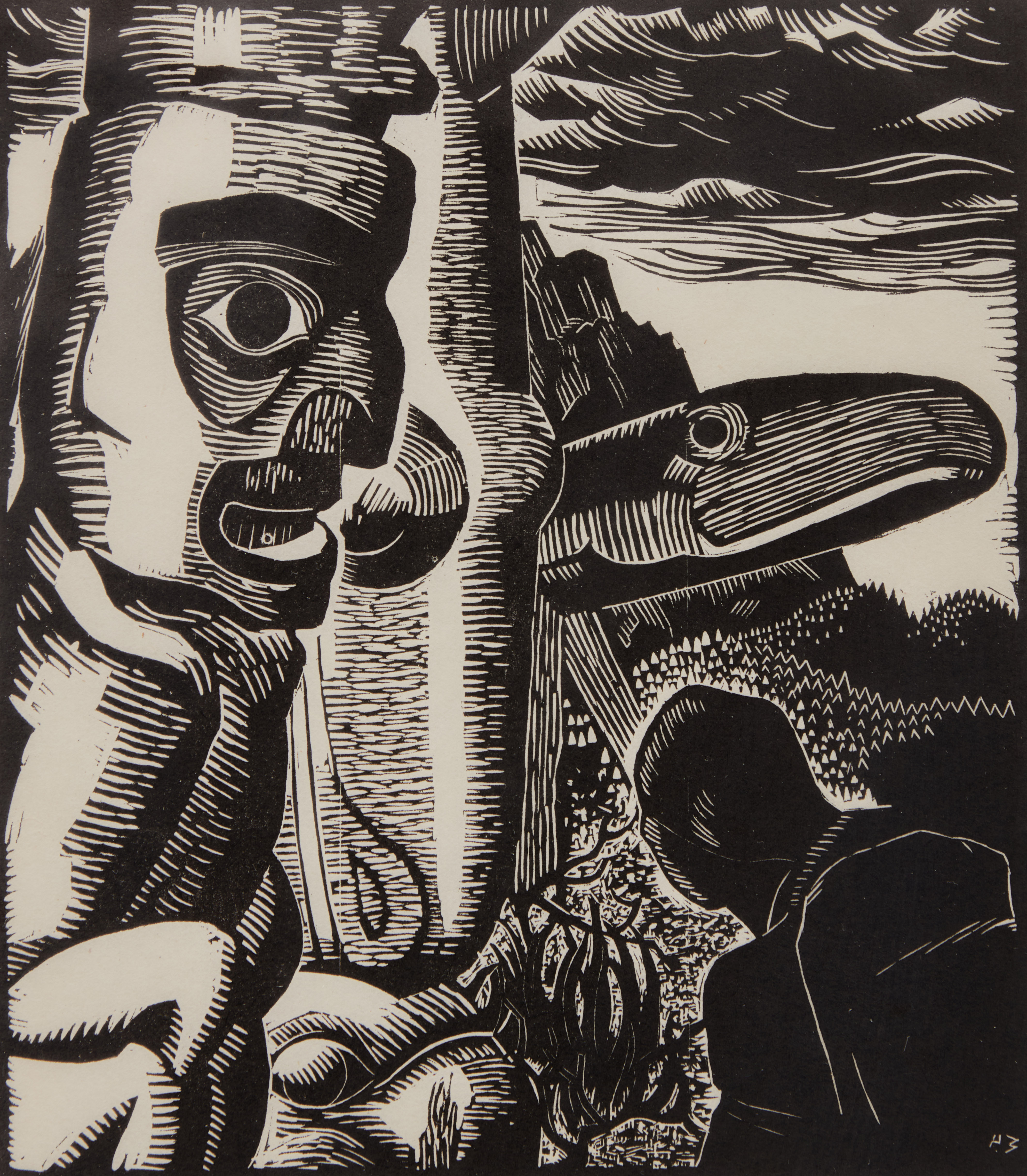 Totem Poles, no. 3 by Edwin Headley Holgate