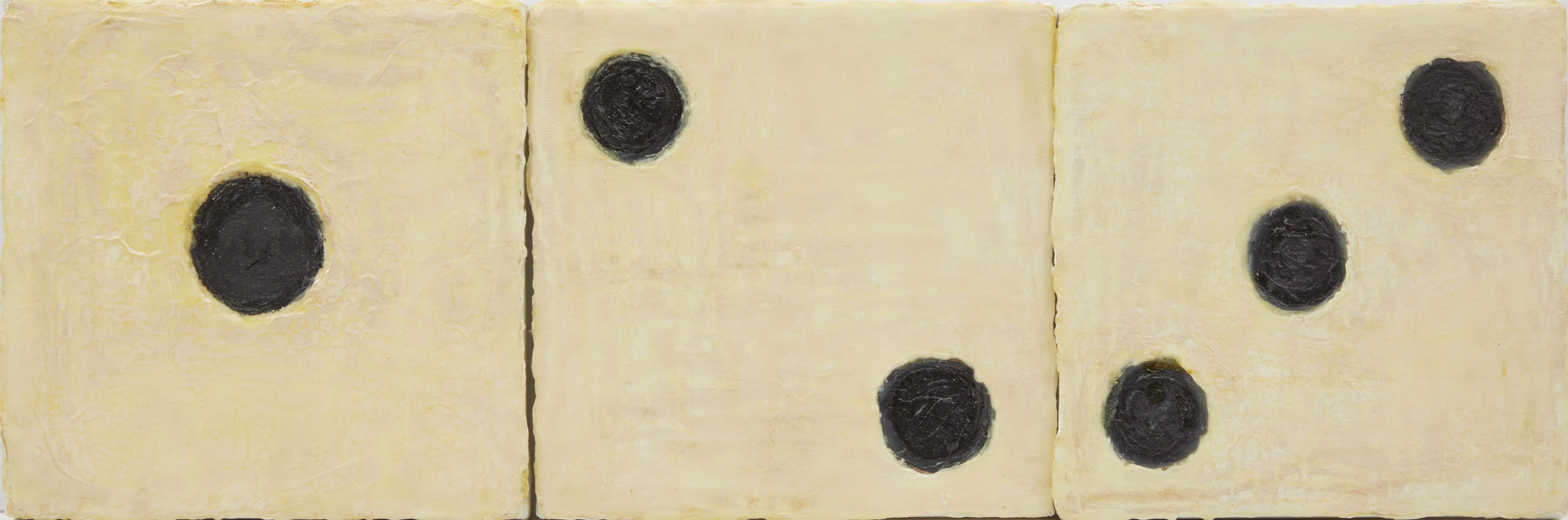 Barbara Steinman, Set of Three Floating Crap Game (Dice Throw #14), three oils and encaustic on canvas, 1993