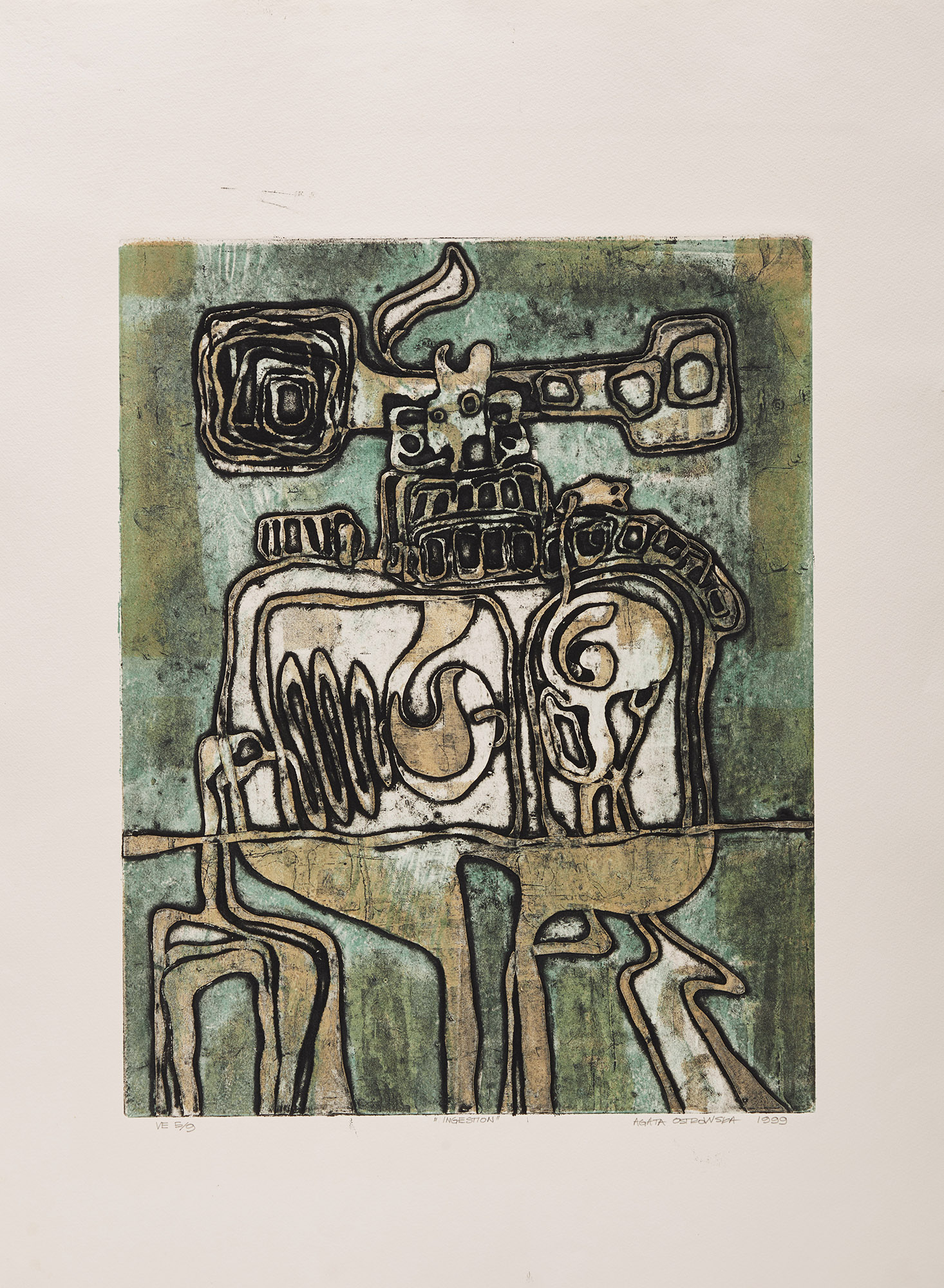 Agata Ostrowska, Ingestion, colour lithograph, 1999 - view 2