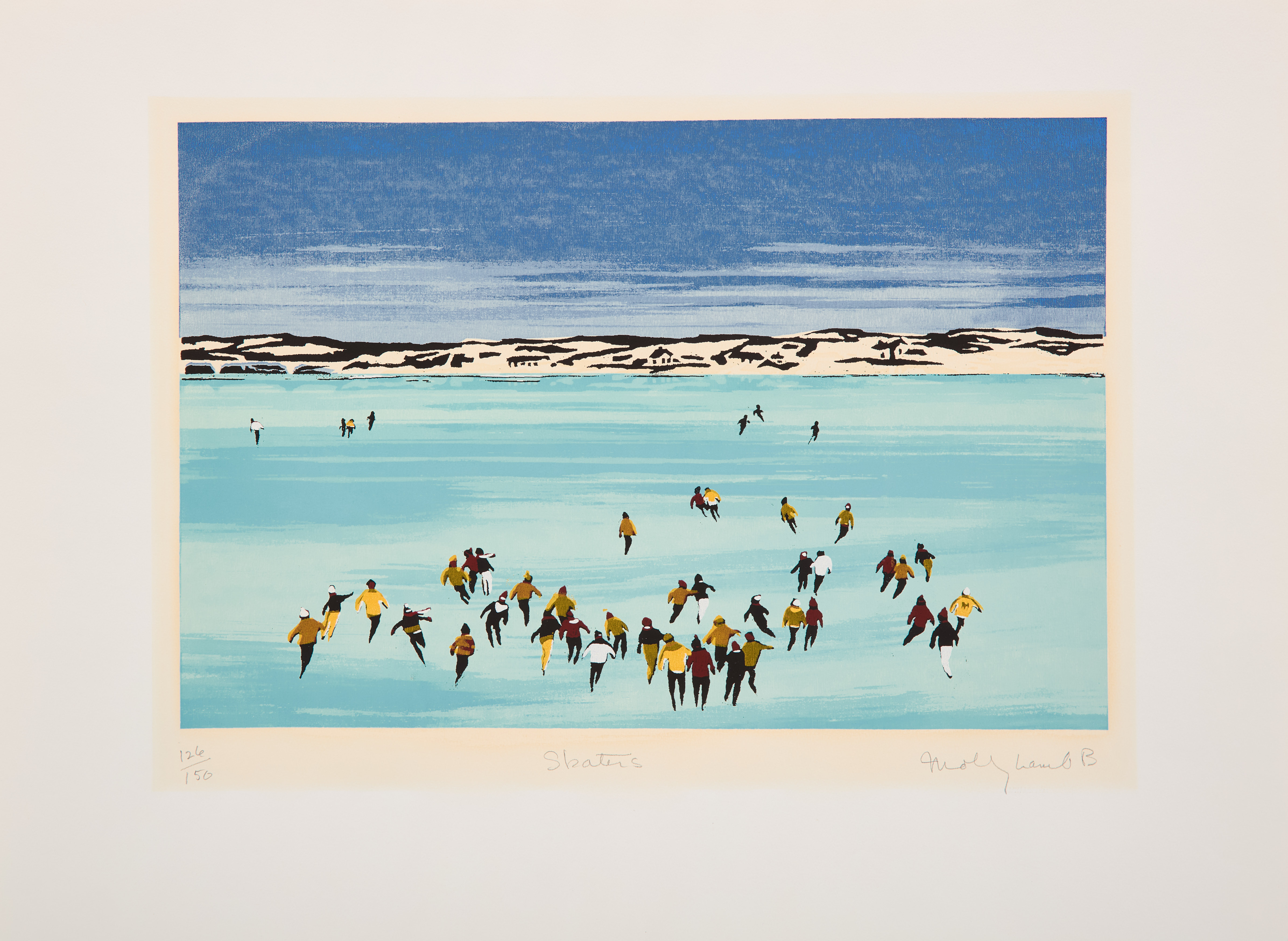 Molly Lamb Bobak, Skaters, original colour silkscreen - view 2