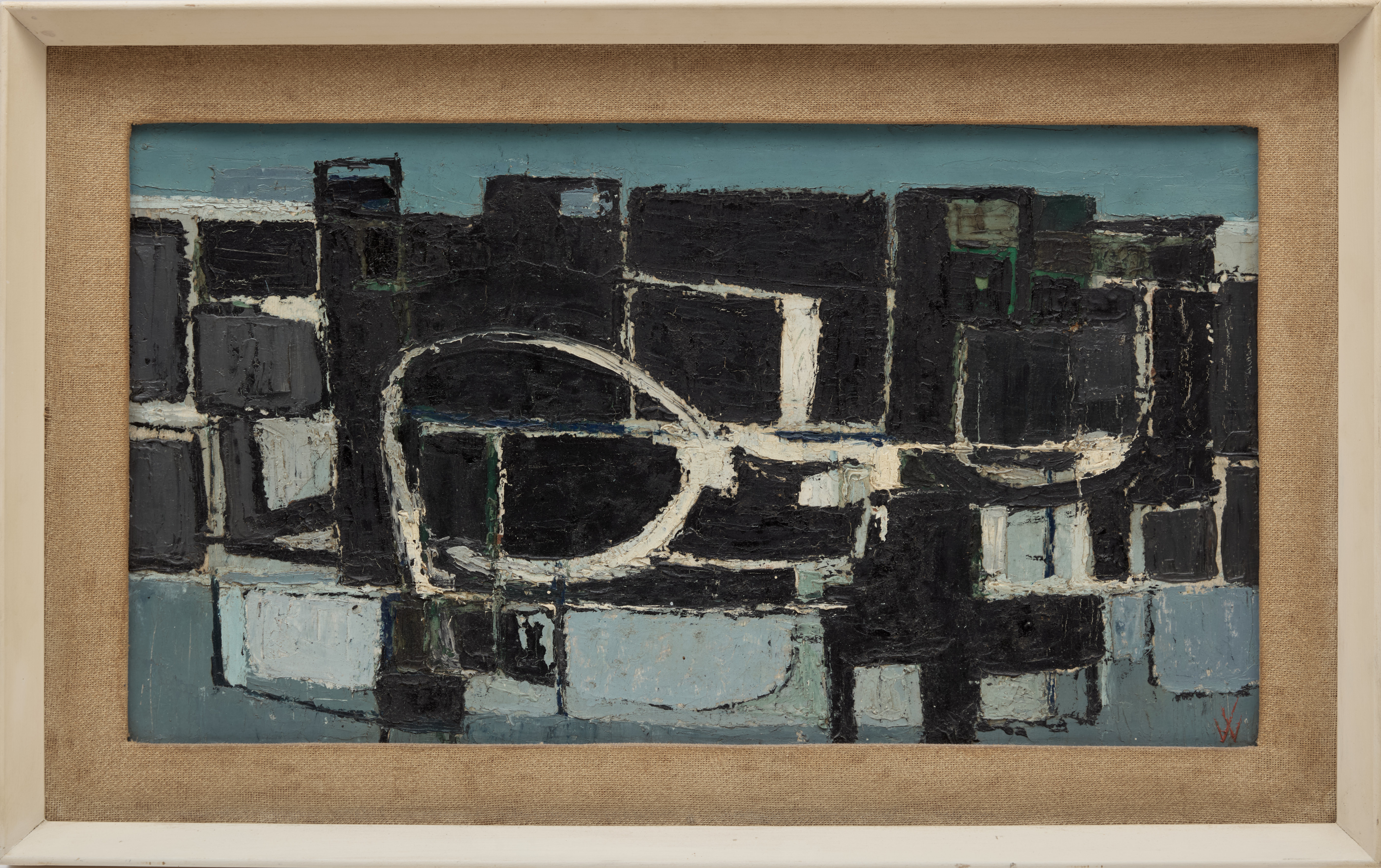 George Wallace, Cliff Workings, oil on board, 1956 - view 2