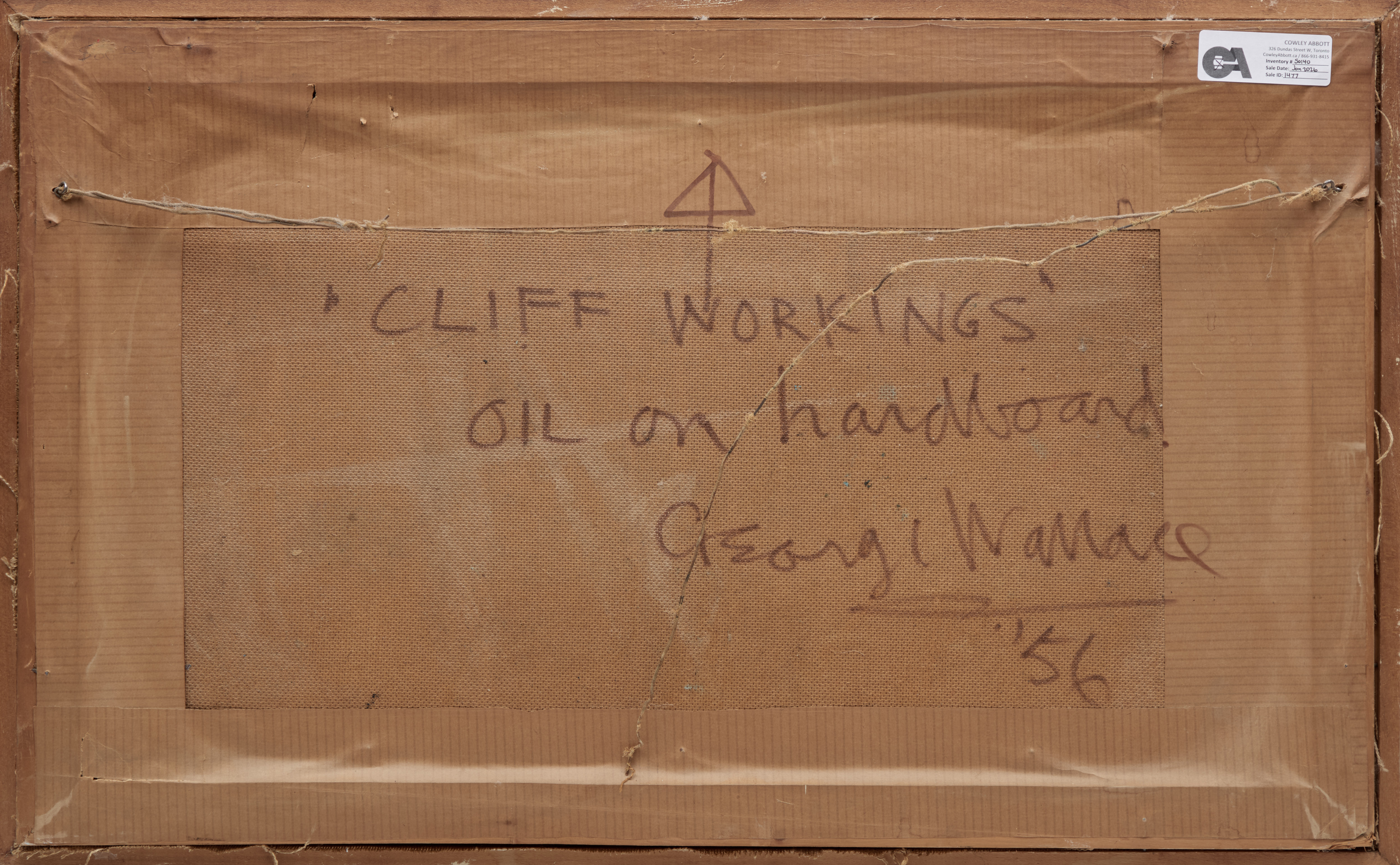 George Wallace, Cliff Workings, oil on board, 1956 - view 3