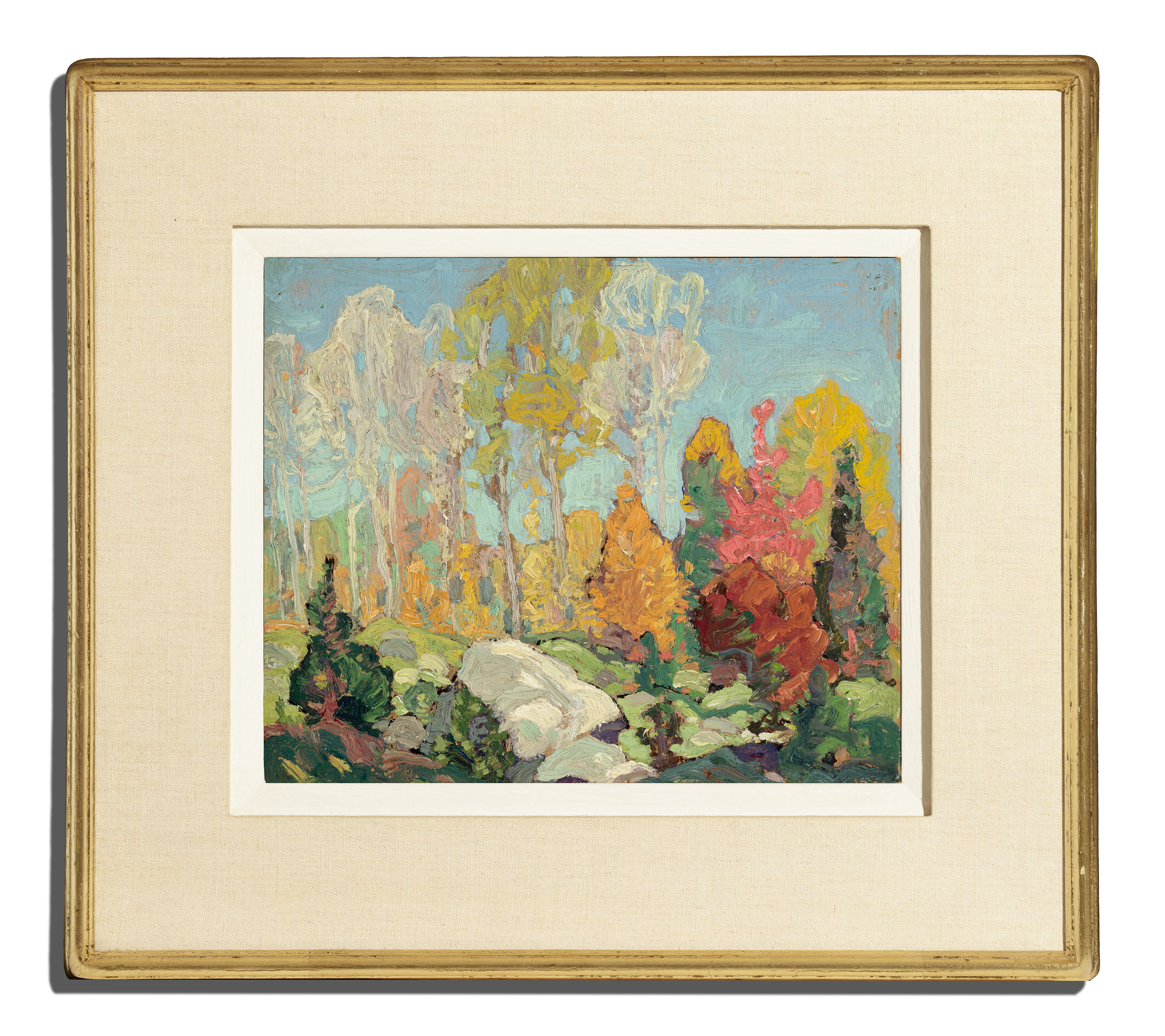Franklin Carmichael, Autumn Landscape, oil on pressed paperboard panel, circa early 1920s - view 2