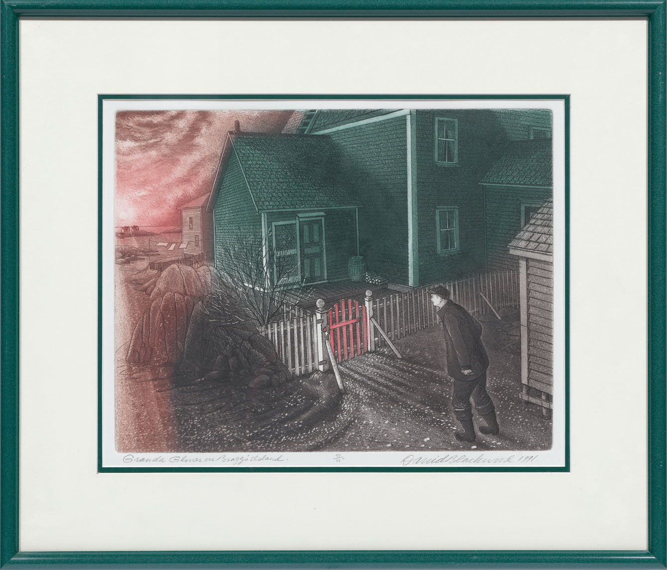 David Lloyd Blackwood, Granda Glover on Braggs Island, etching and aquatint, 1991 - view 3