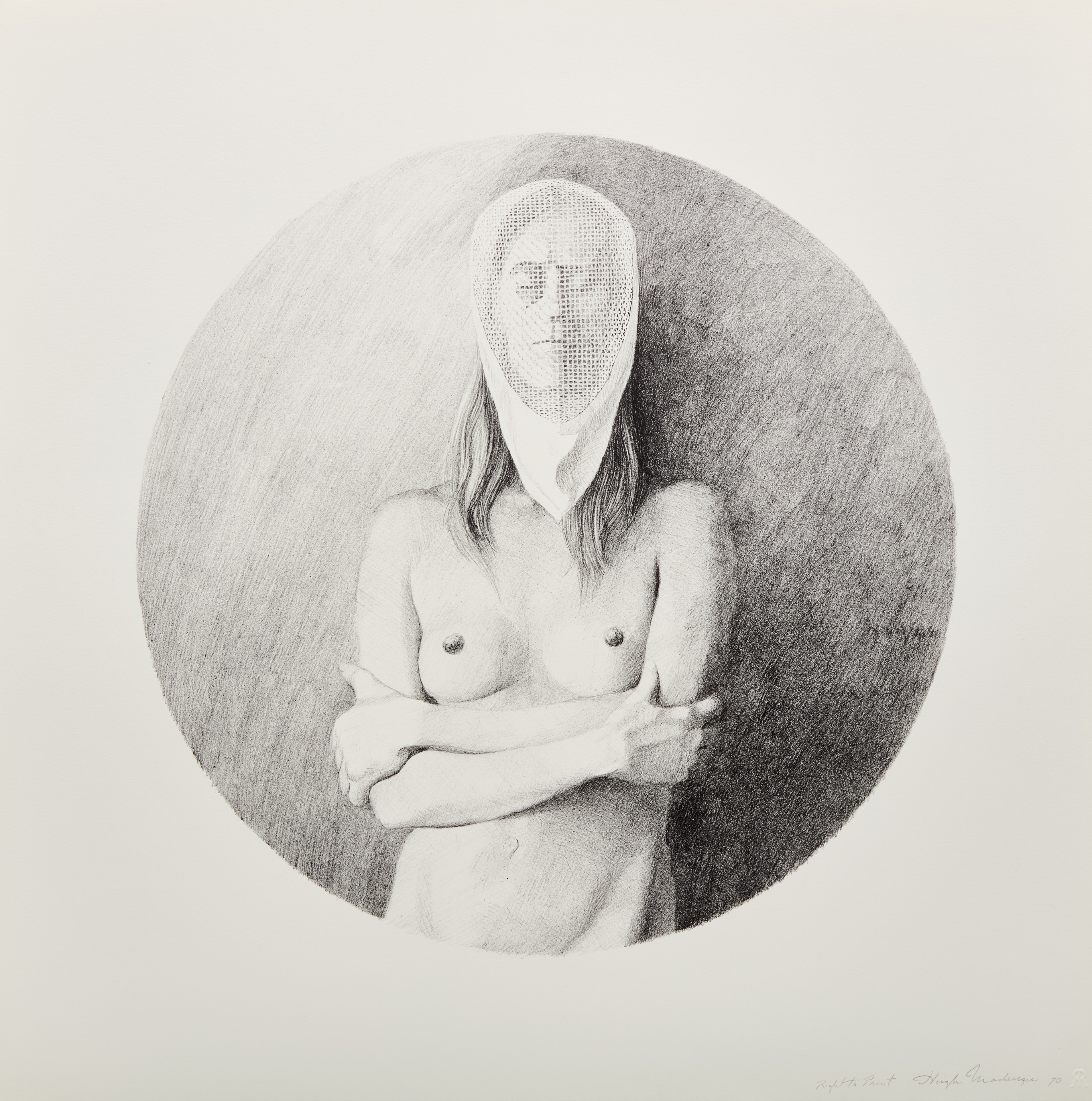 Hugh Seaforth Mackenzie, Girl with a Fencing Mask, lithograph, 1970 - view 2