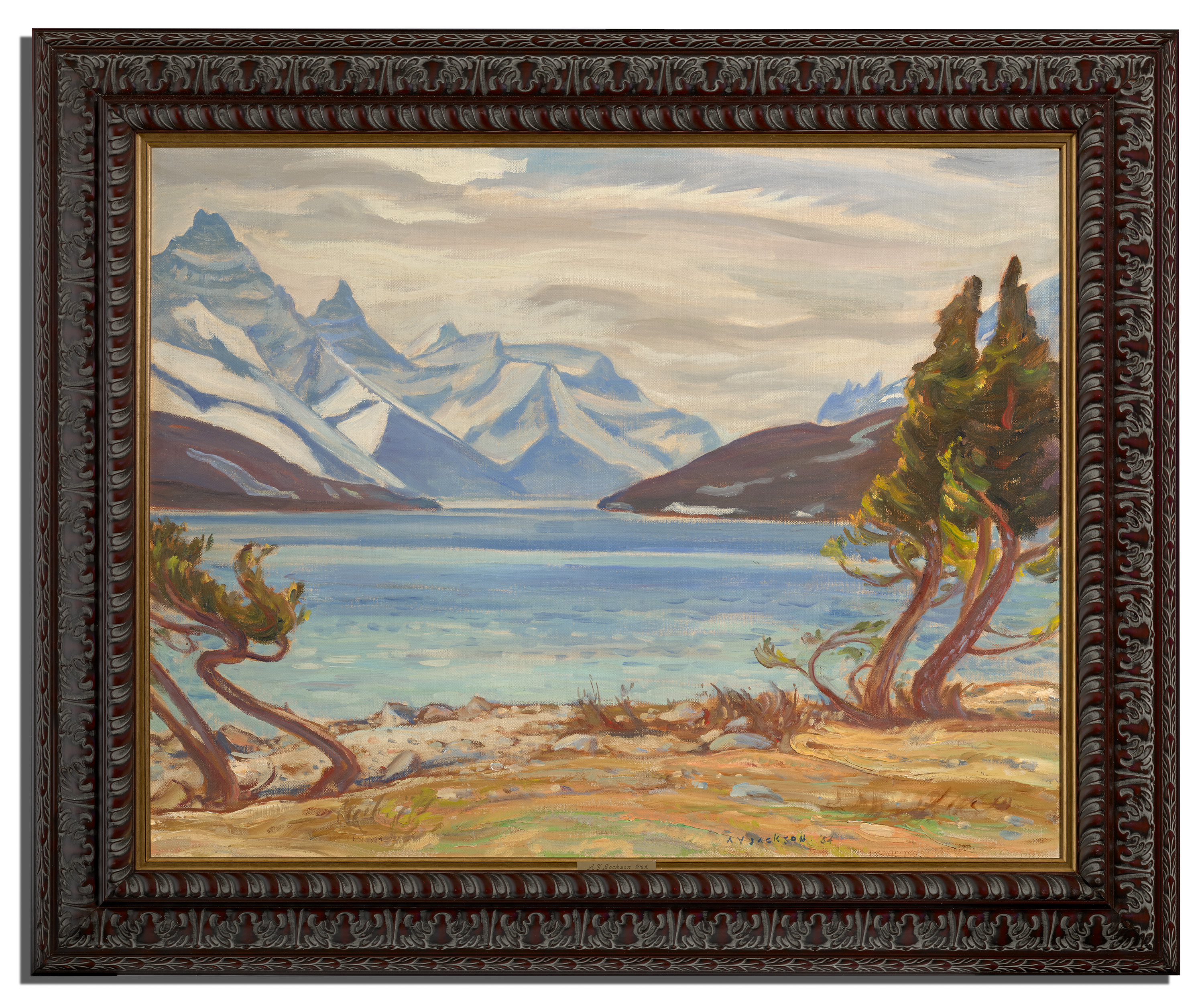 Alexander Young Jackson, Waterton Lake, Alberta, oil on canvas, 1954 - view 2