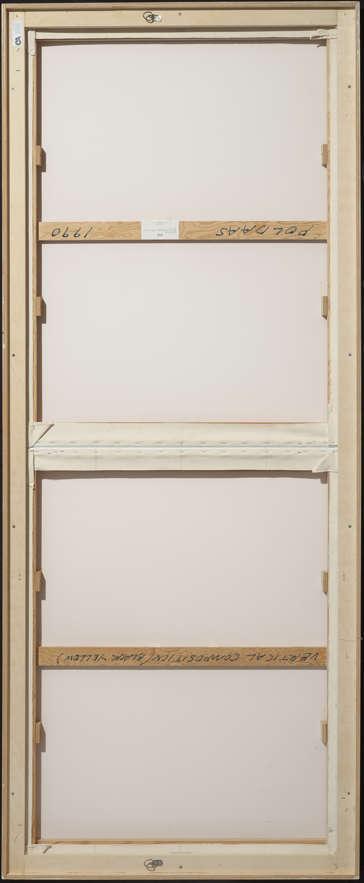 Jaan  Poldaas, Vertical Composition (Black Yellow), oil on canvas (diptych), 1990 - view 3