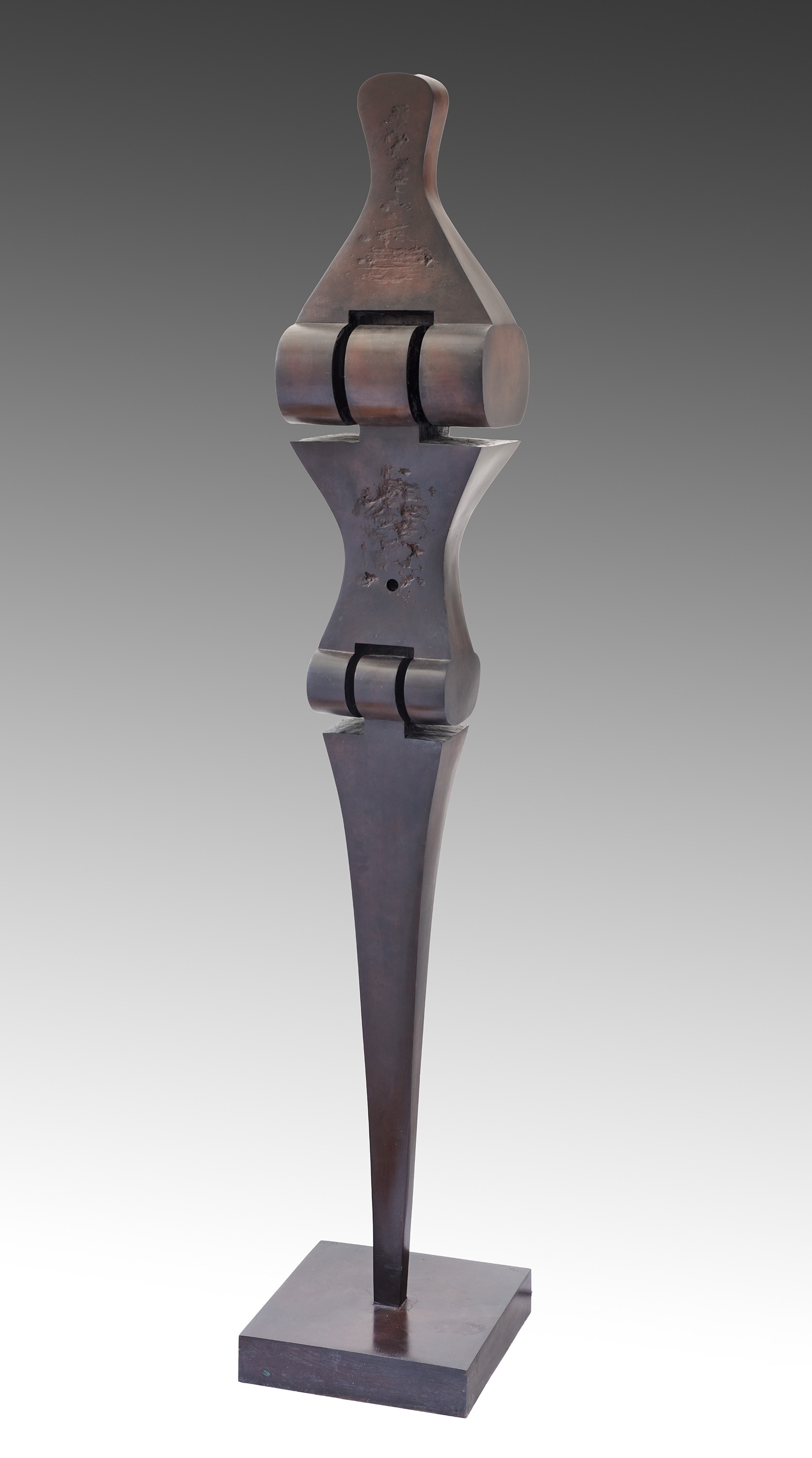 Sorel Etrog, Standing Figure, patinated bronze, 1975-1976