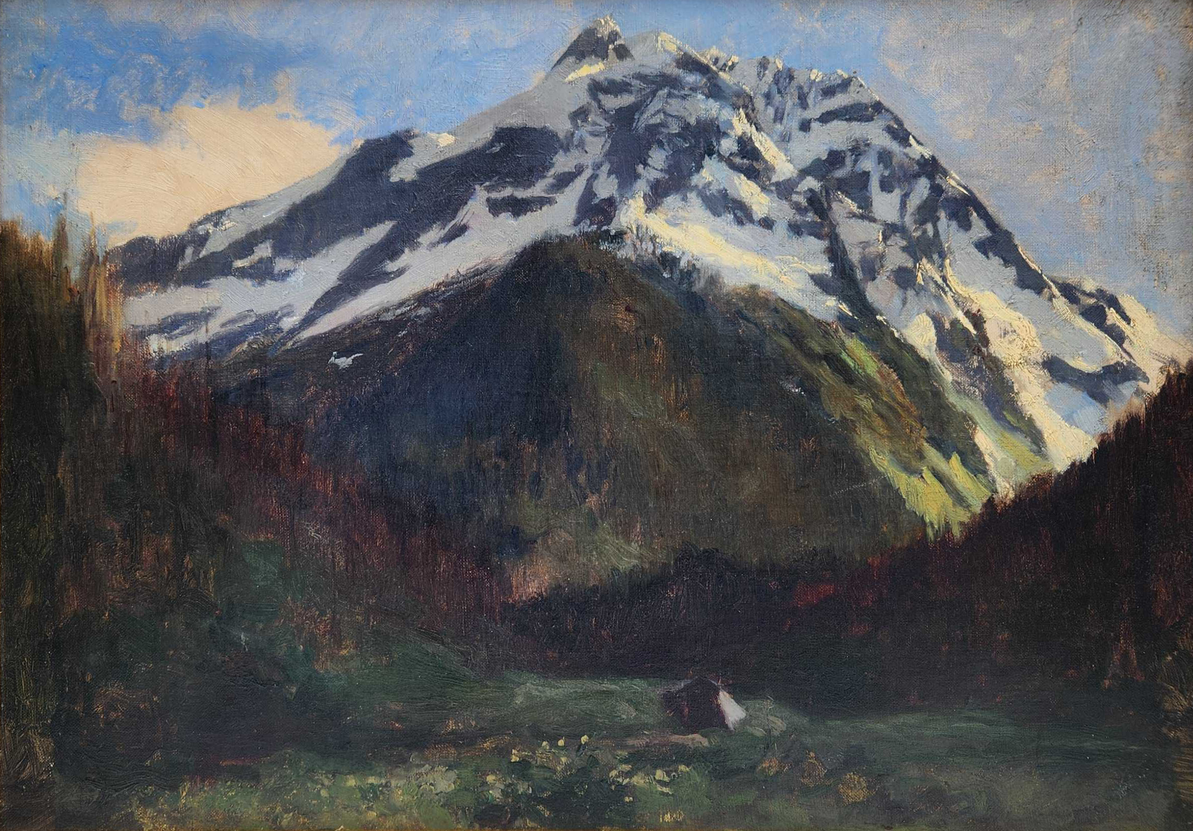William Brymner, Cathedral Mountain, oil on canvas mounted on board