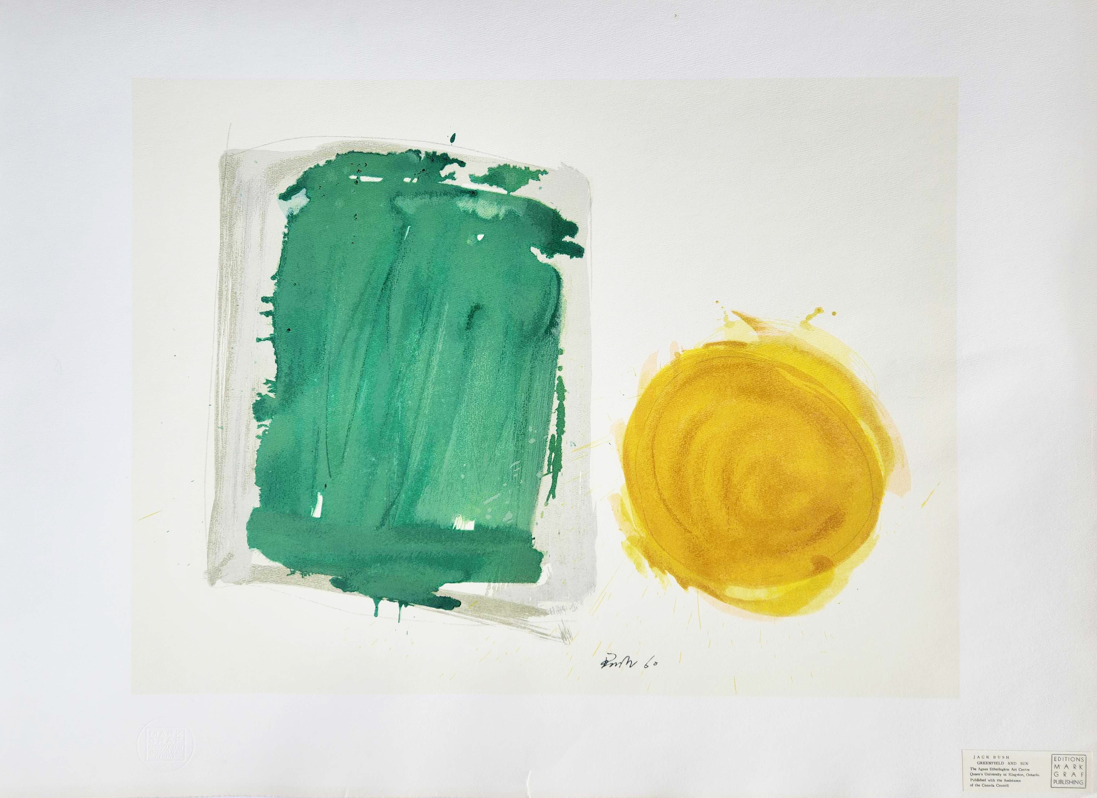 Jack Hamilton Bush, Greenfield and Sun, colour lithograph